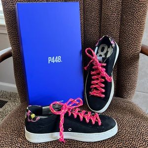Awesome P448 Black Suede Sneakers